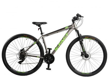 Bicicleta MTB-HT 29" X-FACT Atlas, cadru aluminiu 18", manete RevoShift, frane hidraulice, 21 viteze, gri/verde [1]