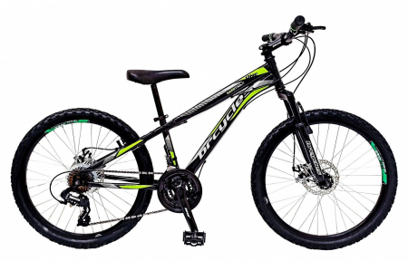 24" (varsta peste 10 ani) - Bicicleta MTB-HT 24" BR Storm One, cadru otel 14", manete secventiale, frane disc, 21 viteze