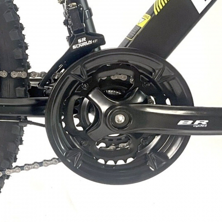 Bicicleta MTB-HT 24" BR Tornado ProMG, cadru aluminiu 13", jante magneziu, manete secventiale, frane disc, 21 viteze, negru [3]