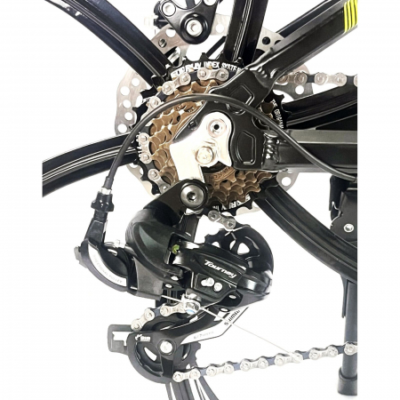 Bicicleta MTB-HT 24" BR Tornado ProMG, cadru aluminiu 13", jante magneziu, manete secventiale, frane disc, 21 viteze, negru [5]