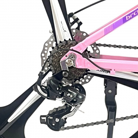 Bicicleta MTB-HT 24" BR Tornado ProMG, cadru aluminiu 13", jante magneziu, manete secventiale, frane disc, 21 viteze, negru [5]