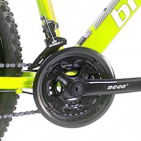 Bicicleta MTB-HT 24" BR Tornado ProMG, cadru aluminiu 13", jante magneziu, manete secventiale, frane disc, 21 viteze, negru [3]