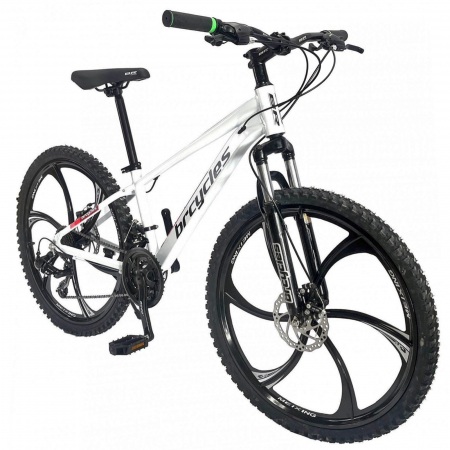Bicicleta MTB-HT 24" BR Tornado ProMG, cadru aluminiu 13", jante magneziu, manete secventiale, frane disc, 21 viteze, negru [1]