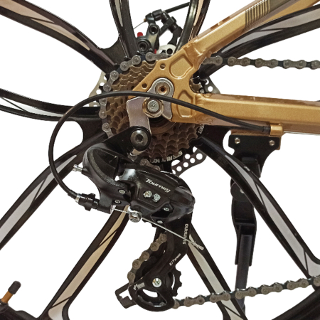 Bicicleta MTB-HT 24" BR Tornado ProMG, cadru aluminiu 13", jante magneziu, manete secventiale, frane disc, 21 viteze [10]