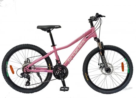 24" (varsta peste 10 ani) - Bicicleta MTB-HT 24" BR Tsunami Pro2008, cadru otel 14", manete secventiale, frane disc, 21 viteze, violet