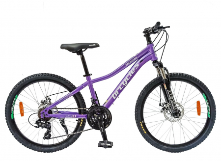24" (varsta peste 10 ani) - Bicicleta MTB-HT 24" BR Tsunami Pro2008, cadru otel 14", manete secventiale, frane disc, 21 viteze, violet