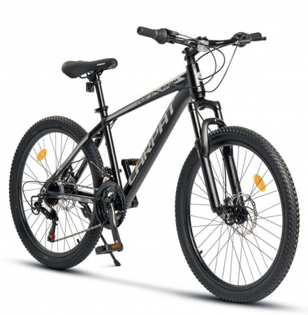 24" (varsta peste 10 ani) - Bicicleta MTB-HT 24" CARPAT Montana, cadru aluminiu 14.5", manete RevoShift, frane disc, 21 viteze