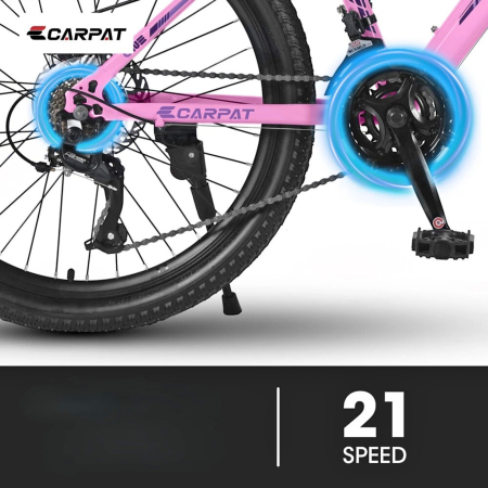 Bicicleta MTB-HT 24" CARPAT One, cadru otel 15", manete RevoShift, frane disc, 21 viteze [6]