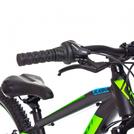 Bicicleta MTB-HT 24" DEVRON Alaska, cadru aluminiu 12.5", manete revoshift, frane disc, 21 viteze, negru/verde [7]