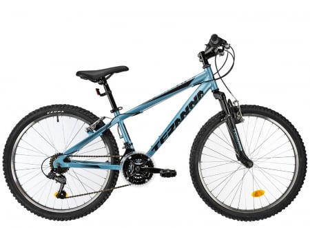 24" (varsta peste 10 ani) - Bicicleta MTB-HT 24" DHS Terrana 2423, cadru aluminiu 13", manete revoshift, frane V-Brake, 18 viteze, albastru