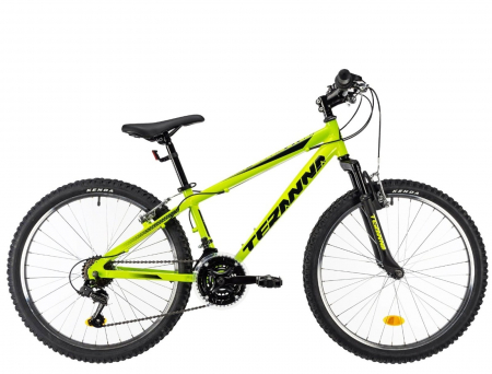 24" (varsta peste 10 ani) - Bicicleta MTB-HT 24" DHS Terrana 2423, cadru aluminiu 13", manete revoshift, frane V-Brake, 18 viteze, albastru