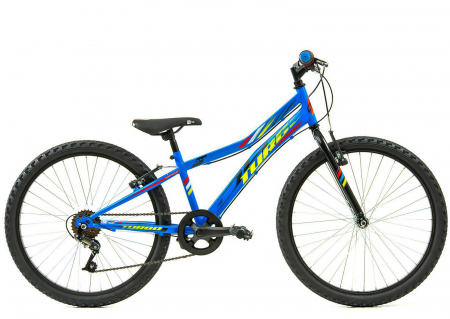 24" (varsta peste 10 ani) - Bicicleta MTB-HT 24" DHS Turbo 240, cadru otel 13", manete revoshift, frane V-Brake, 6 viteze