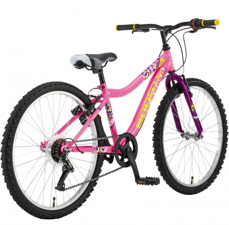 Bicicleta MTB-HT 24" POLAR Booster Plasma 240, cadru otel 9.5", frane V-Brake, 6 viteze, negru/albastru [1]