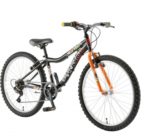 Bicicleta MTB-HT 24" POLAR Booster Plasma 240, cadru otel 9.5", frane V-Brake, 6 viteze, negru/albastru [1]