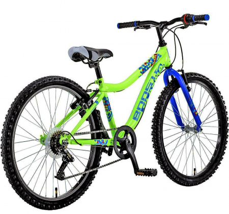 Bicicleta MTB-HT 24" POLAR Booster Plasma 240, cadru otel 9.5", frane V-Brake, 6 viteze, negru/albastru [1]