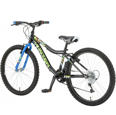 Bicicleta MTB-HT 24" POLAR Booster Plasma 240, cadru otel 9.5", frane V-Brake, 6 viteze, negru/albastru [2]