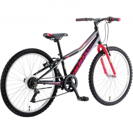 Bicicleta MTB-HT 24" POLAR Booster Turbo 240, cadru otel 11.5", frane V-Brake, 6 viteze, negru/verde [2]