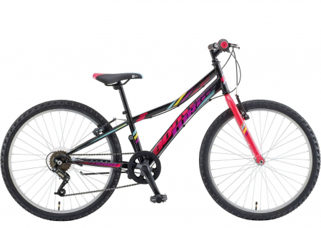 Bicicleta MTB-HT 24" POLAR Booster Turbo 240, cadru otel 11.5", frane V-Brake, 6 viteze, negru/verde [1]