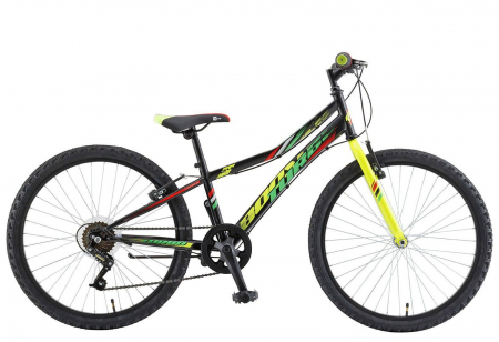 Bicicleta MTB-HT 24" POLAR Booster Turbo 240, cadru otel 11.5", frane V-Brake, 6 viteze, negru/verde [1]