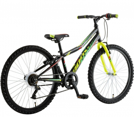 Bicicleta MTB-HT 24" POLAR Booster Turbo 240, cadru otel 11.5", frane V-Brake, 6 viteze, negru/verde [2]