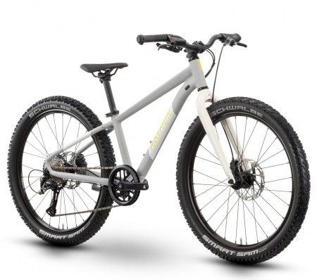 24" (varsta peste 10 ani) - Bicicleta MTB-HT 24" RAYMON Yanga 24 Pro, cadru aluminiu 12", manete secventiale, frane hidraulice, 8 viteze, gri