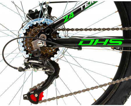 Bicicleta MTB-HT 24" TERRANA 2423, cadru aluminiu 12", manete revoshift, frane disc, 18 viteze [6]