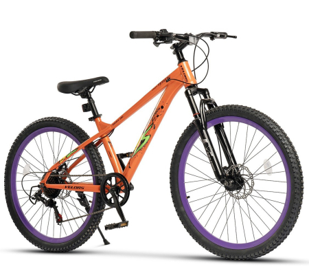 24" (varsta peste 10 ani) - Bicicleta MTB-HT 24" VELORS Dirt 2.4, cadru otel 15", manete secventiale, frane disc, 7 viteze