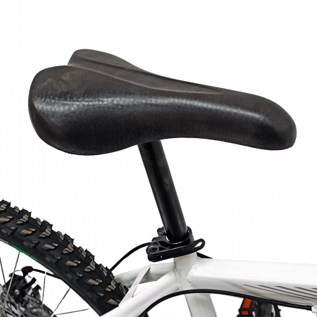 Bicicleta MTB-HT 26" BR One cadru otel 17", frane disc, manete secventiale, 21 viteze, alb/verde [11]