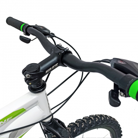 Bicicleta MTB-HT 26" BR One cadru otel 17", frane disc, manete secventiale, 21 viteze, alb/verde [4]