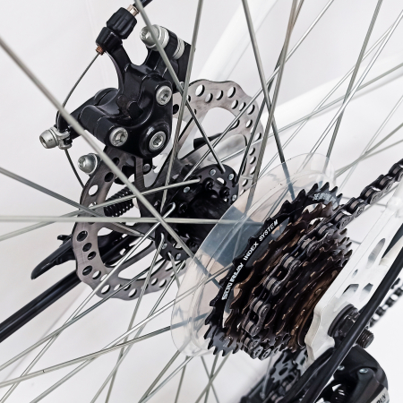 Bicicleta MTB-HT 26" BR One cadru otel 17", frane disc, manete secventiale, 21 viteze, alb/verde [9]