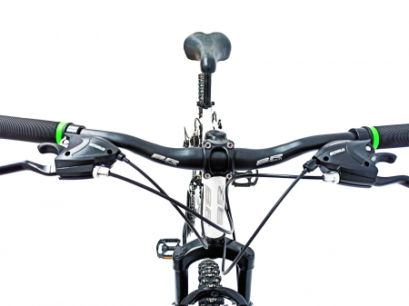 Bicicleta MTB-HT 26" BR One cadru otel 17", frane disc, manete secventiale, 21 viteze, alb/verde [10]