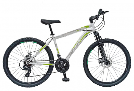 Bicicleta MTB-HT 26" BR One cadru otel 17", frane disc, manete secventiale, 21 viteze, alb/verde [0]
