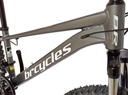 Bicicleta MTB-HT 24" BR Tornado, cadru aluminiu 13.5", manete secventiale, frane disc, 21 viteze, gri/negru mat [18]