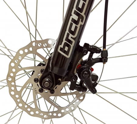 Bicicleta MTB-HT 24" BR Tornado, cadru aluminiu 13.5", manete secventiale, frane disc, 21 viteze, gri/negru mat [5]