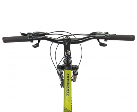 Bicicleta MTB-HT 24" BR Tornado, cadru aluminiu 13", manete secventiale, frane disc, 21 viteze, negru/galben mat [7]
