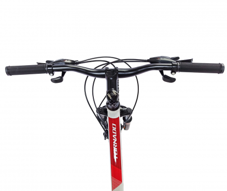 Bicicleta MTB-HT 24" BR Tornado, cadru aluminiu 13", manete secventiale, frane disc, 21 viteze, alb/rosu lucios [7]