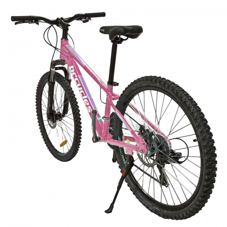 Bicicleta MTB-HT 24" BR Tornado, cadru aluminiu 13", manete secventiale, frane disc, 21 viteze, roz/violet lucios [2]
