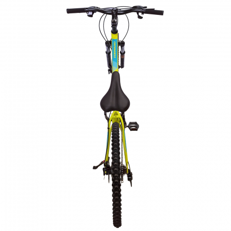 Bicicleta MTB-HT 24" BR Tornado, cadru aluminiu 13", manete secventiale, frane disc, 21 viteze, galben fluo mat [3]