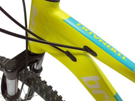 Bicicleta MTB-HT 24" BR Tornado, cadru aluminiu 13", manete secventiale, frane disc, 21 viteze, galben fluo mat [17]