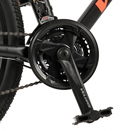 Bicicleta MTB-HT 26" VELORS Rambler, cadru otel 17", manete secventiale, frane disc, 21 viteze, negru/portocaliu [8]