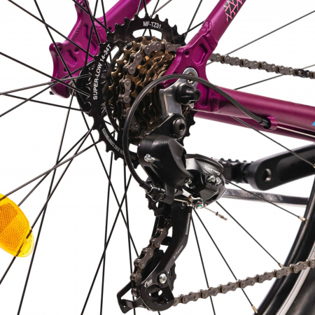 Bicicleta MTB-HT 27.5" COLINELLI 2722, cadru aluminiu 18", manete secventiale, frane V-Brake, 21 viteze, violet [5]
