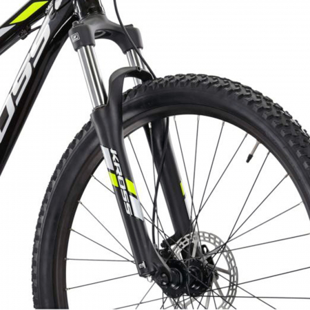 Bicicleta MTB-HT 29" KROSS Hexagon 5.0, cadru aluminiu 19", manete secventiale, frane hidraulice, 24 viteze, negru/galben [3]