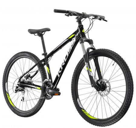 BICICLETE MTB-HT - Bicicleta MTB-HT 29" KROSS Hexagon 5.0, cadru aluminiu 17", manete secventiale, frane hidraulice, 24 viteze, negru/galben