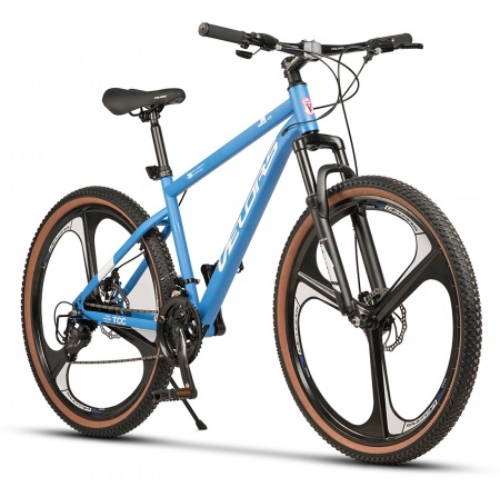BICICLETE MOUNTAIN BIKE - Bicicleta MTB-HT 27.5" VELORS Prime 2.7, cadru otel 18", jante magneziu, frane disc, manete secventiale, 21 viteze, albastru/alb