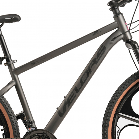 Bicicleta MTB-HT 27.5" VELORS Prime 2.7, cadru otel 18", jante magneziu, frane disc, manete secventiale, 21 viteze, gri/negru [10]