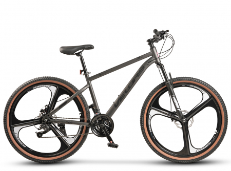 Bicicleta MTB-HT 27.5" VELORS Prime 2.7, cadru otel 18", jante magneziu, frane disc, manete secventiale, 21 viteze, gri/negru [1]