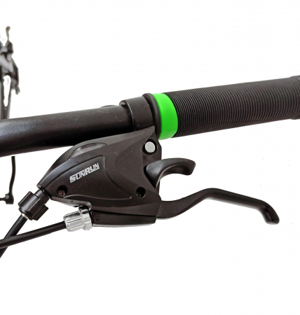 Bicicleta MTB-HT 29" BR Arizona One, cadru otel 19", frane disc, manete secventiale, 21 viteze, negru/verde [5]