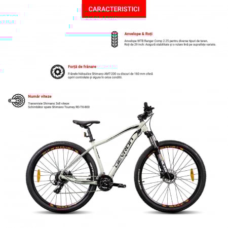 Bicicleta MTB-HT 29" DEVRON Riddle RM1.9, cadru aluminiu, manete secventiale, frane hidraulice, 24 viteze [10]