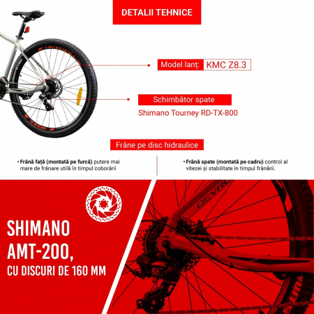 Bicicleta MTB-HT 29" DEVRON Riddle RM1.9, cadru aluminiu, manete secventiale, frane hidraulice, 24 viteze [9]