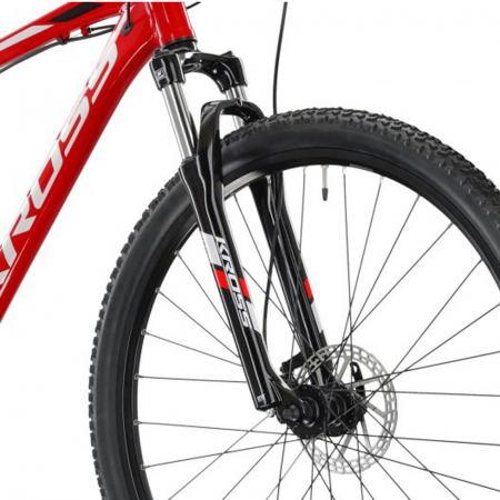 Bicicleta MTB-HT 29" KROSS Hexagon 5.0, cadru aluminiu 17", manete secventiale, frane hidraulice, 24 viteze, rosu/alb [3]